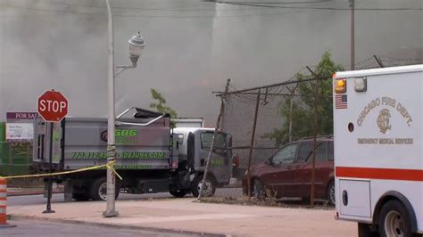 Large fire burns in Chicago's Humboldt Park neighborhood